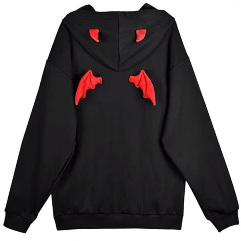 Kawaii Devil Horns and Wings Hoodie