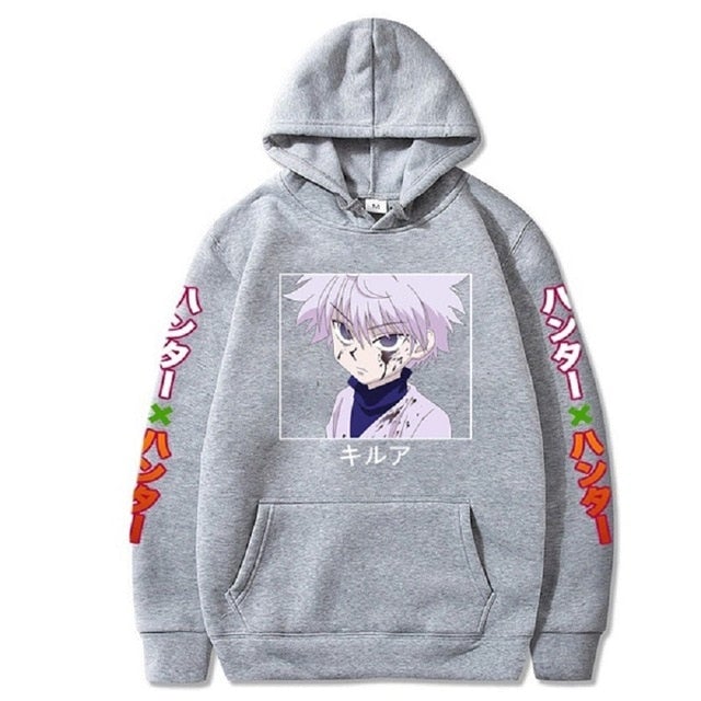 Hunter X Hunter Killua Cold Eyes Sleeve Text Hoodie