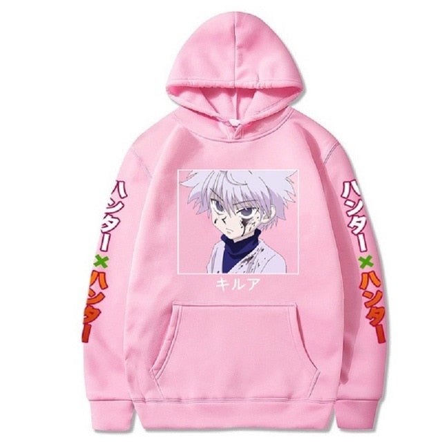 Hunter X Hunter Killua Cold Eyes Sleeve Text Hoodie