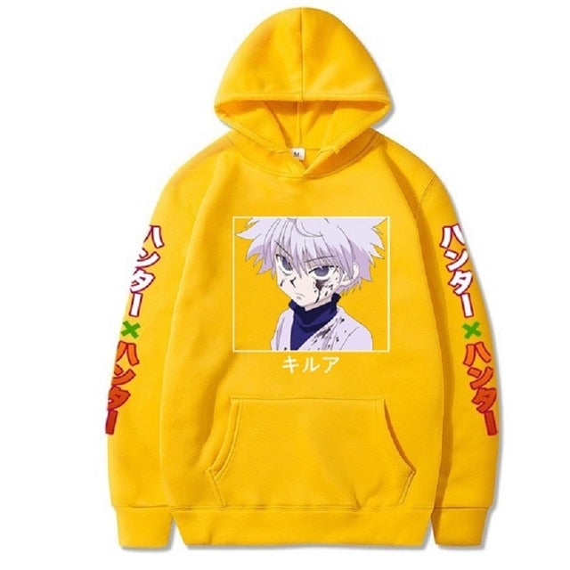 Hunter X Hunter Killua Cold Eyes Sleeve Text Hoodie