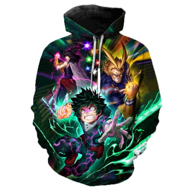 My Hero Academia Deku x All Might x Nana All For One Full Print Hoodie