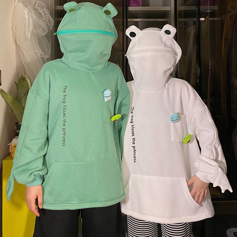 Kawaii Frog Face Hoodie